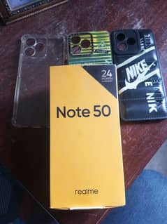 Realme note 50 4/64 with Box+charger Back Cover Gift