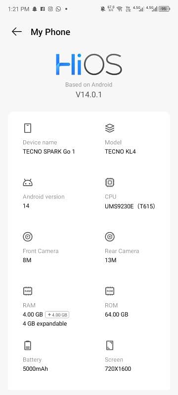 Tecno spark go 1 condition 10 by 10 2