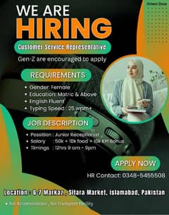 CSR jobs available Female
