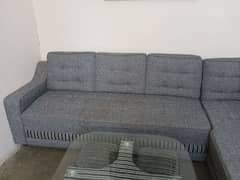 6 seater L shape sofa set with central table