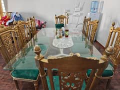 Glass top dining table