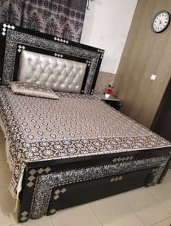 Bed set 2 side tables with metres ,dressing table and couch soffa