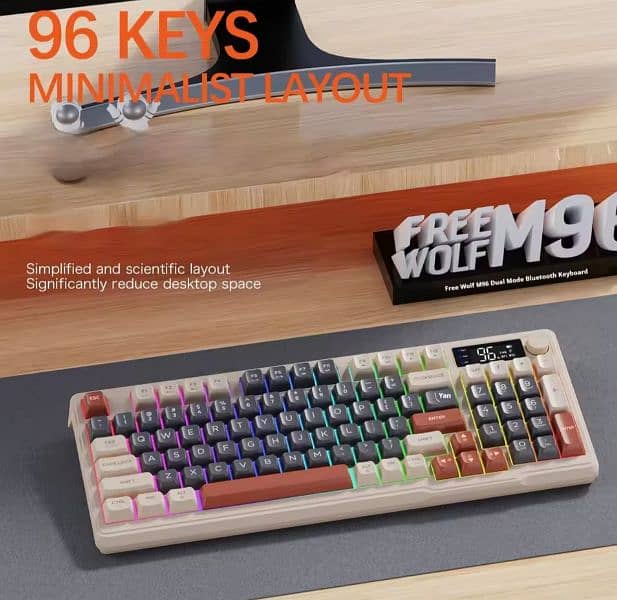 Freewolf M96 Keyboard Three Mode Connection 0