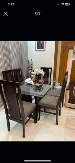 Dining Table With 6 Chair Set For Sale