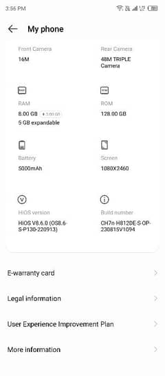 camon 18p 8+5 GB ram 128 room