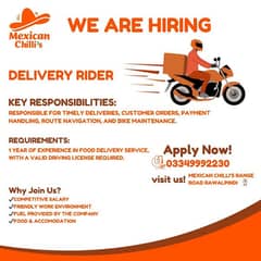 We are Hiring Delivery Rider