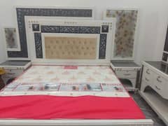 King bed. dressing table. show case. 3 door wooden cabinet used.