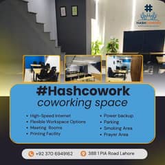 Furnished Office Space / Coworking Desk for Rent – HashCowork, Lahore