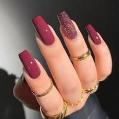 Fake women Nails in a Polish Red Color