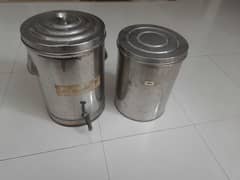 stainless steel water tank with tap and container for 5 to 7 kg atta