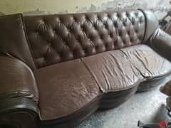 5 seater used sofa set | Brown Color | Foam is okay