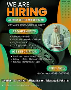 CSR female job available