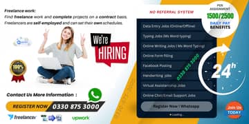 Online Jobs, Assignment Writing, Data Entry, Typing job, Part Time Job