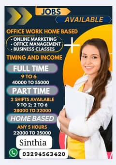 we are hairing staff for office work matric pass male and female