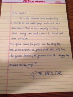 contact handwriting