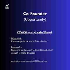 Cofounder Required for ai software house startup