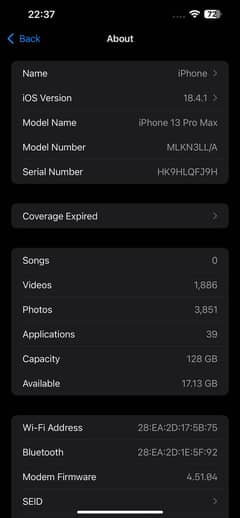 iPhone 13pro max JV 128 GB