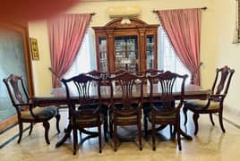 American dining table, Achina cabinet, buffet, console and decorations
