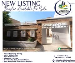 233 SQUARE YARD SINGLE STORY HOUSE AVAILABLE FOR SALE IN MEHRAN BANGLOWS SCHEME-33
