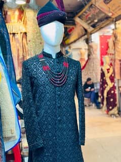 groom sherwani black