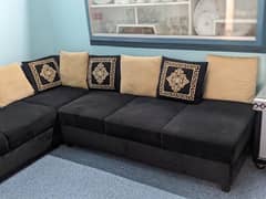 L shape sofa set/table/pardas