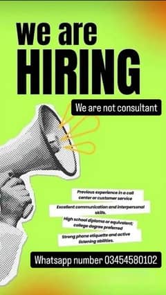 Call Centre Job available
