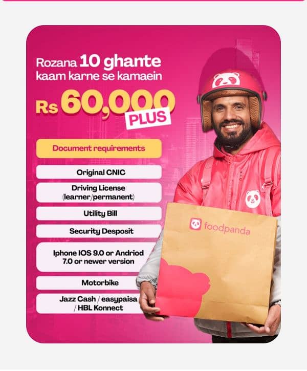 foodpanda rider registration 0
