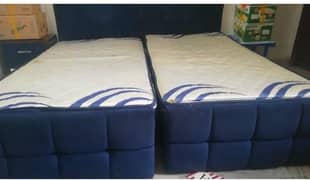 02 single beds with side table with out metress