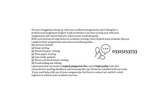 Assignment Writing Expert/Freelance Academic Writer