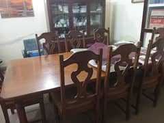 8 chairs solid wood dinning table.