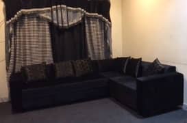 Black L-shape sofa