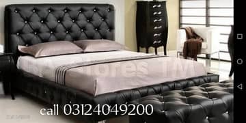 low profile leather bed with sides