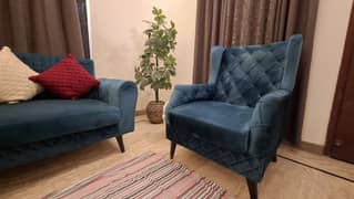 Green valvet Sofa set