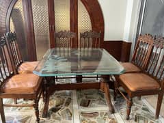 Wooden Table with 8 chairs