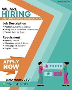 Customer Service Represntative, female only