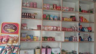 Two shelves one counter