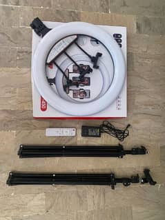 Original 45CM Ringlight with 2 7Feet Tripod Stand,3 Holder & Remote