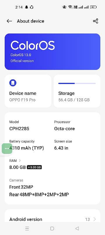 oppo F19pro 10/9 super AMOLED display in display fingerprint 7