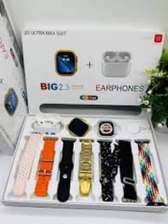 I20 Ultra 3 Max 10 in 1 Smart Watch + Earphones