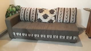 brown color L-shape sofa