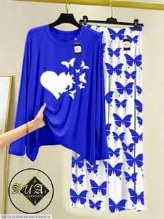 woman's printed stitched night suit