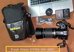 Nikon D3100 DSLR Camera with 55-200mm Lens & All Accessories - 10/10