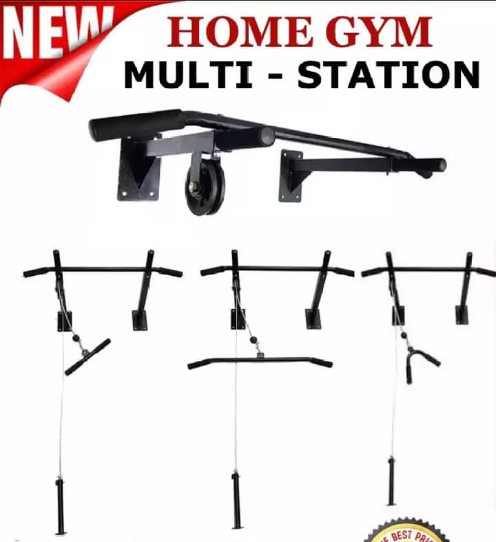 52kg Set 8 in 1 Bench Press Multi Station Rubber Coated Plates Dumbel 4