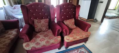 7 Seater long back heavy sofa set