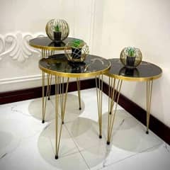 HOME ROUND SHAPE  SIDE AND NESTING TABLES 3 PCS SET