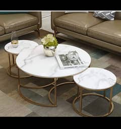 High-Gloss UV | CENTRE TABLE | CONSOLE | NESTING | OVAL | MATEL | GOLD