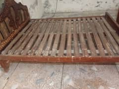 double bed brown color good condition