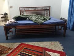 iron double bed with mattress