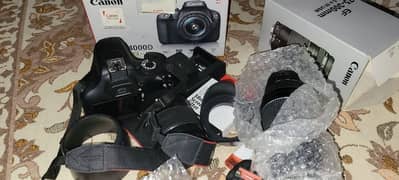 model canon 4000D  lens 18-55 lens 75-300 complete saman hy bhai