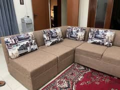 Brown L shape Sofa for sale in excitement condition